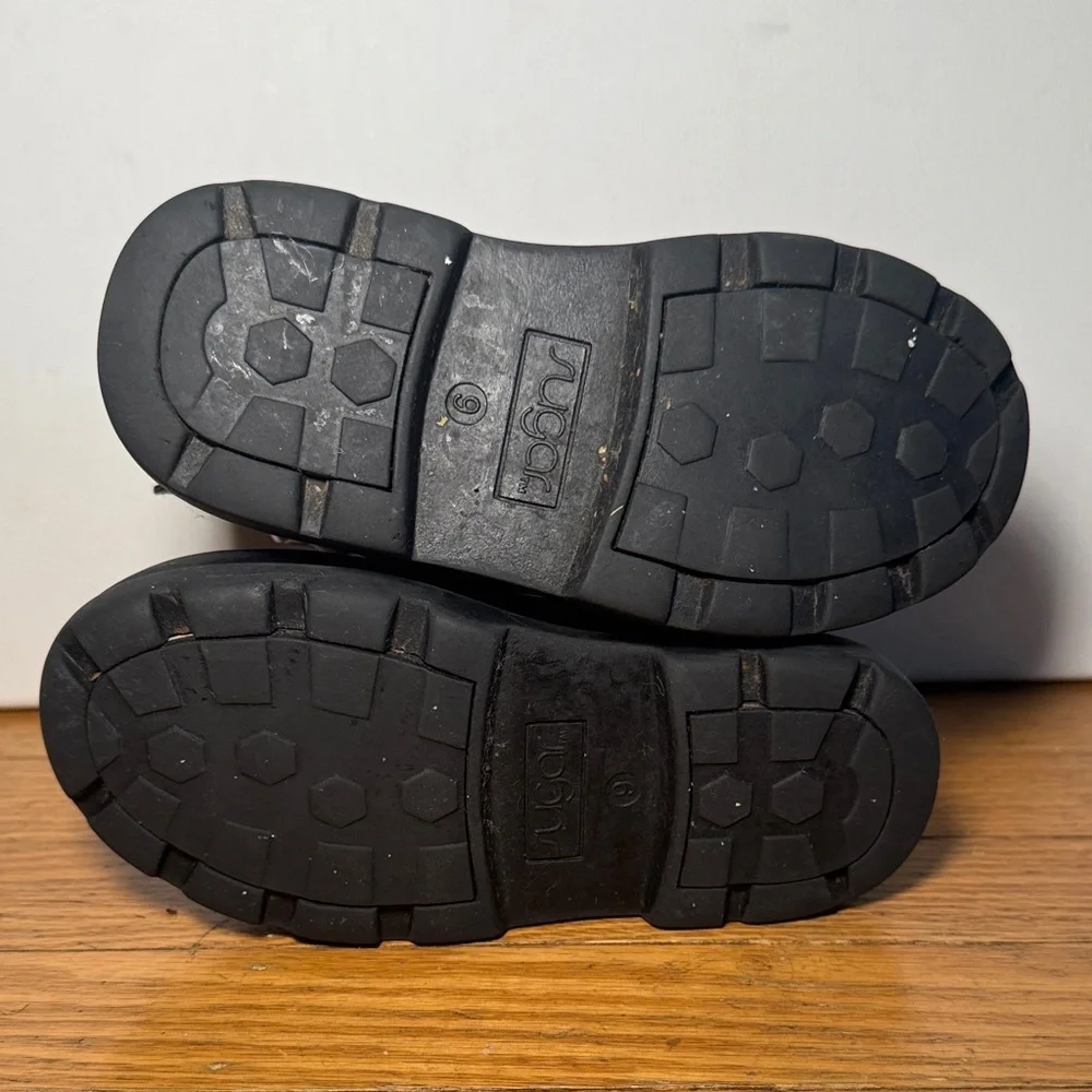 Sugar Black Kids Boots with Heart Accent